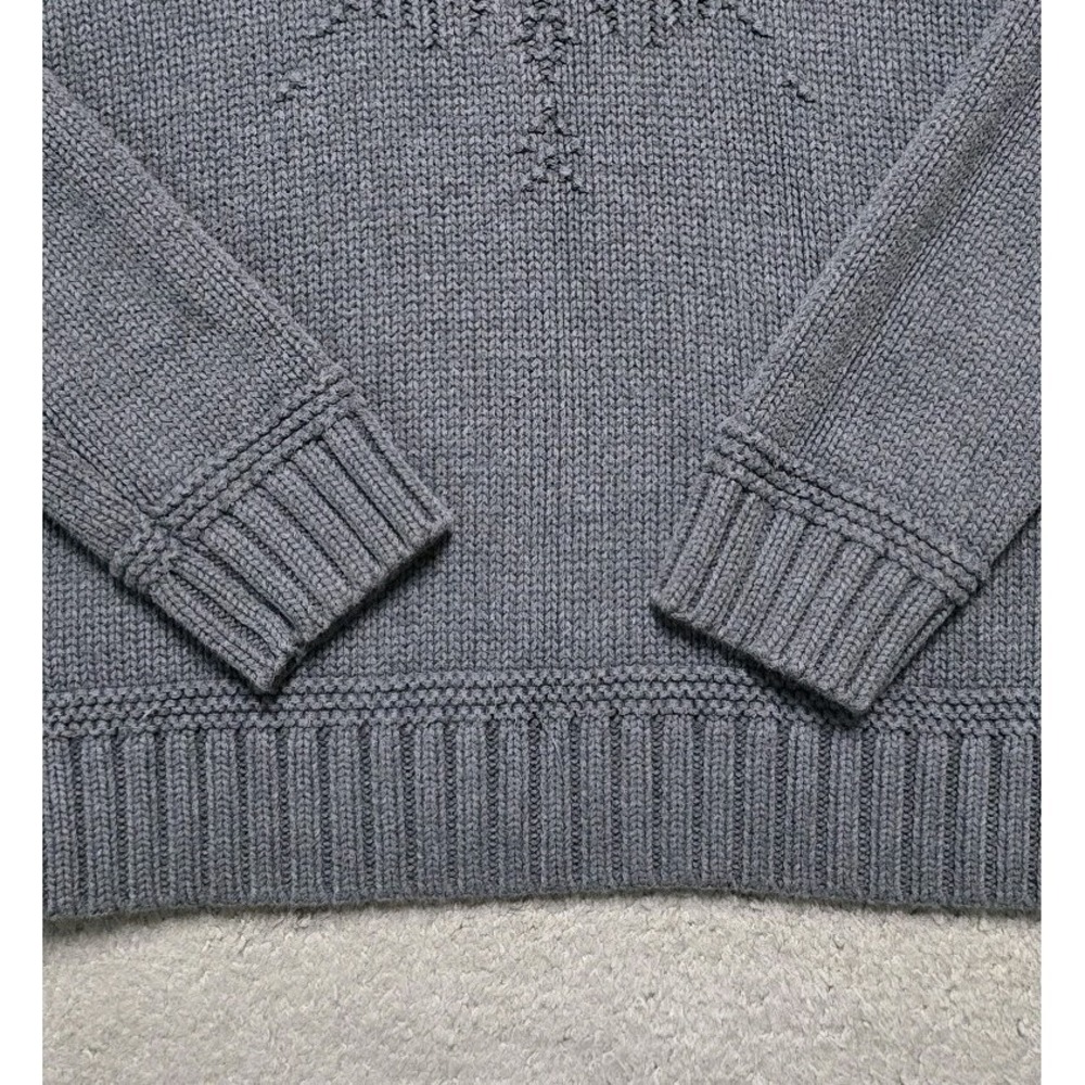 Ralph Lauren Turtleneck Chunky Knit Sweater Womens M Petite Monochrome Snowflake - Picture 7 of 13